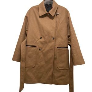 EUC Fay Tod’s Wool Cashmere Double Breasted Pea Coat Metal Toggle Made in Italy